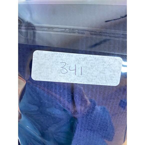 NWT Lauren James Navy Blue Seersucker Pleated Skirt Pockets Preppy Medium - Picture 11 of 11